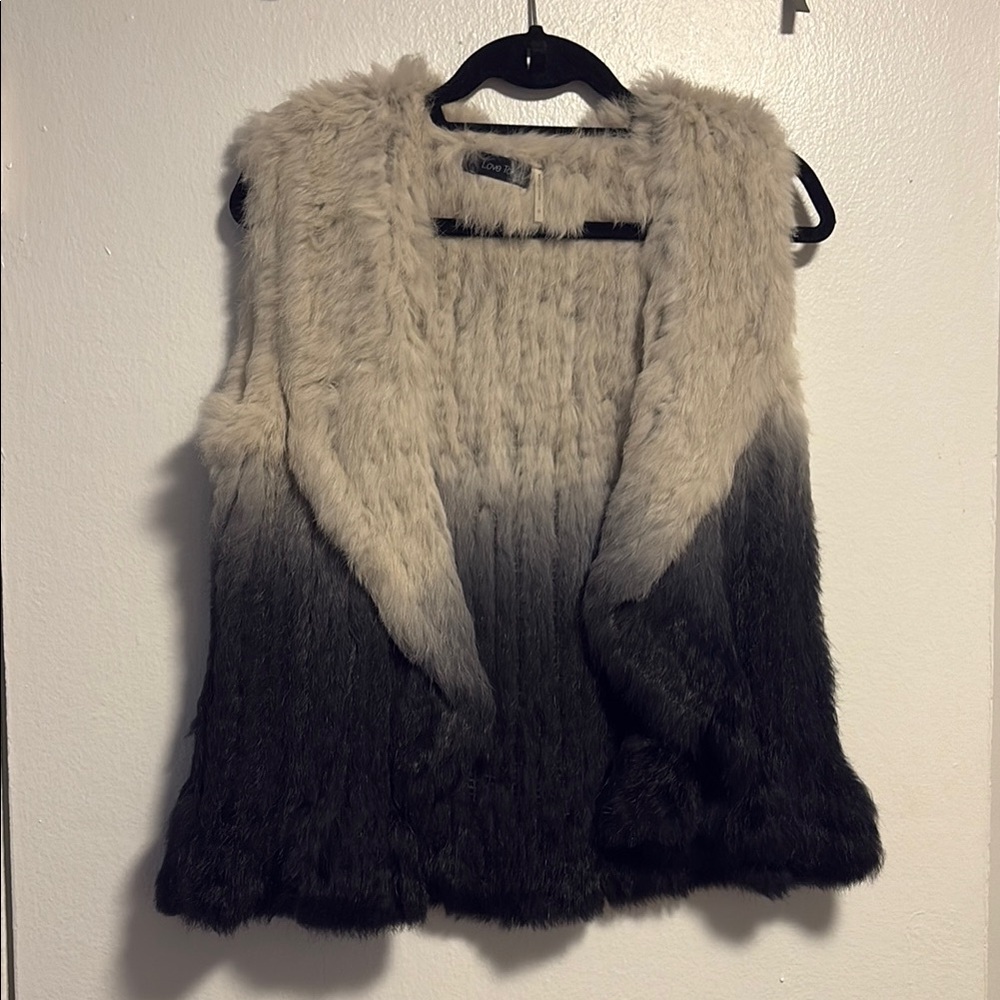 Love Token Black and Grey Fur Vest